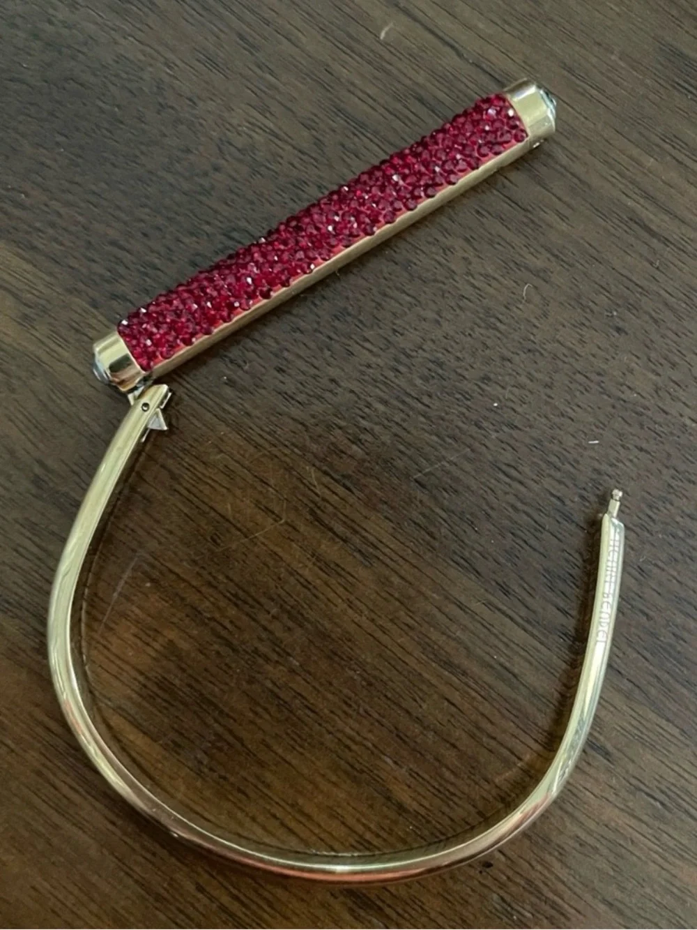 henri bendel Gold-Tone Bracelet with Red Crystal Bar